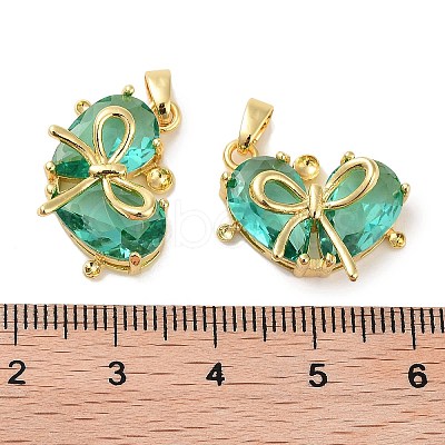 Real 18K Gold Plated Brass Glass Pendants KK-R161-02G-07-1