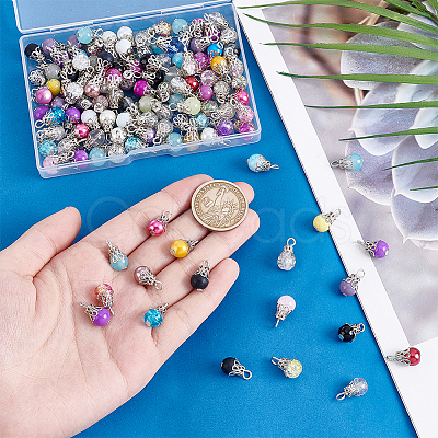 120Pcs Glass Pendants PALLOY-PHE00012-1