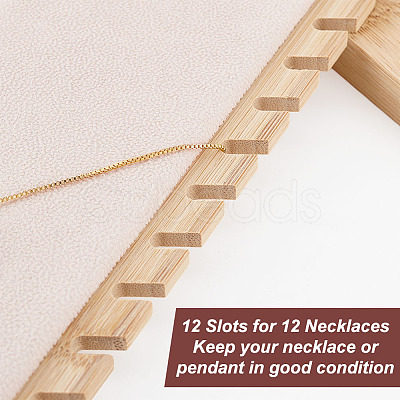Bamboo Wood Jewelry Collection Necklace Display Stand ODIS-WH0005-06-1
