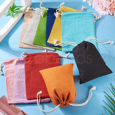 11Pcs 11 Colors Rectangle Cloth Packing Pouches ABAG-TA0001-87C-1