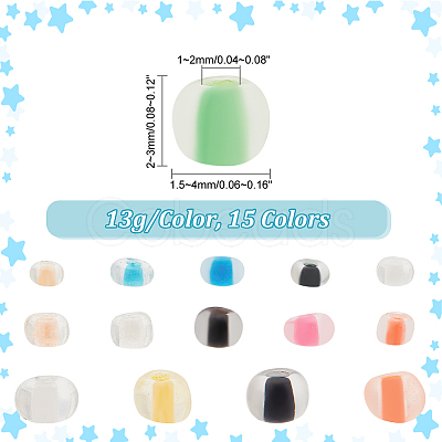 6870pcs 15 Styles Transparent Glass Seed Beads SEED-PH0001-79-1