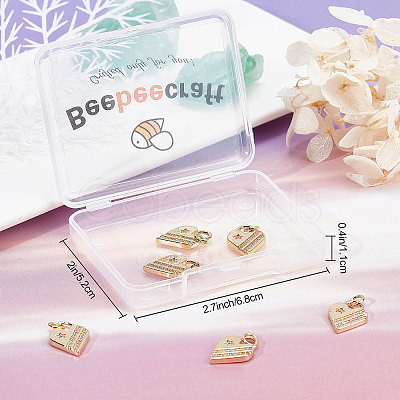 6Pcs Brass Micro Pave Cubic Zirconia Pendants KK-BBC0003-19-1
