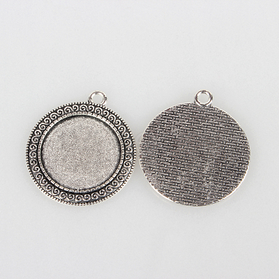 Tibetan Style Alloy Pendant Cabochon Settings LS-TIBEP-N003-52AS-1