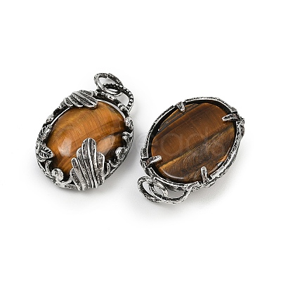 Natural Tiger Eye Pendants G-Z101-02AS-07-1