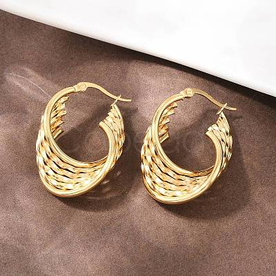 304 Stainless Steel Twist Ring Stud Earrings EJEW-P324-10G-1