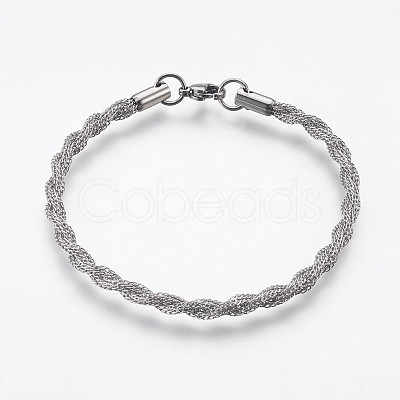 Tarnish Resistant 304 Stainless Steel Chain Bracelets BJEW-P236-27P-1