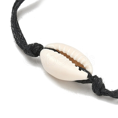 Natural Cowrie Shell Braided Bead Bracelet BJEW-PH01648-02-1