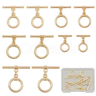 10Pcs 5 Styles Brass Toggle Clasps KK-SC0007-40-1