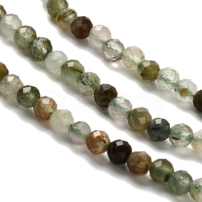 Natural Green Rutilated Quartz Beads Strands G-RM2025-A14-3mm-A-1