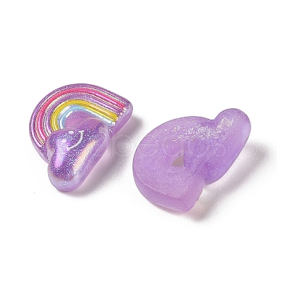 Glitter Plated Resin Cabochons RESI-H163-07D-1