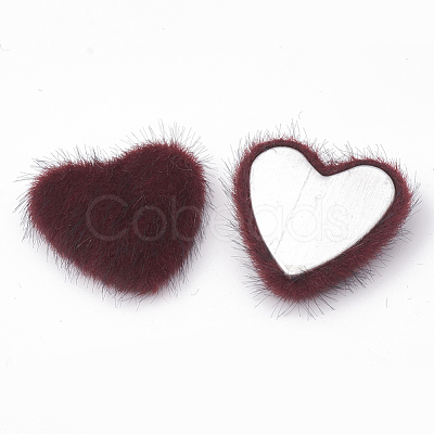 Faux Mink Fur Covered Cabochons WOVE-N006-13D-1