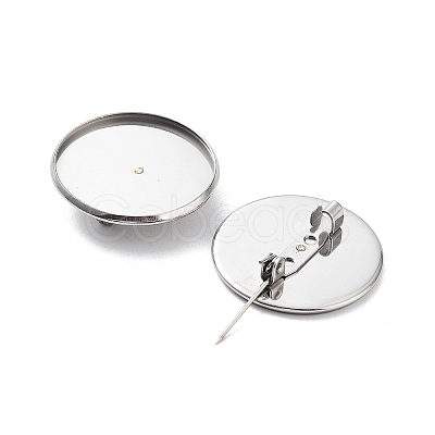 Non-Tarnish 304 Stainless Steel Brooch Base Settings FIND-D035-04E-P-1