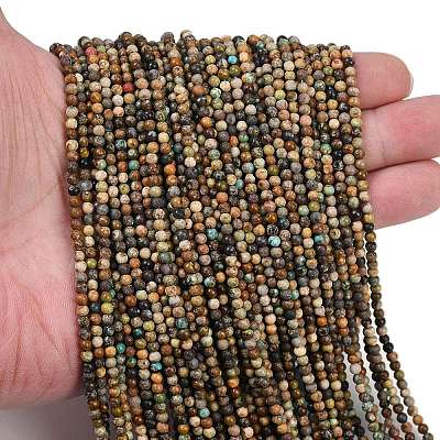 Natural HuBei Turquoise Beads Strands G-L628-A02-3mm-1
