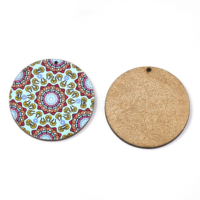 Printed Basswood Pendants LS-WOOD-S045-094B-01-1