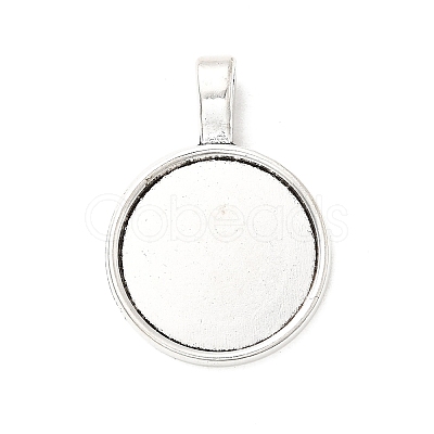 Tibetan Style Alloy Pendant Cabochon Settings TIBEP-Q061-10AS-LF-1