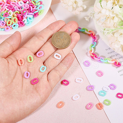 560Pcs 7 Colors Opaque Acrylic Linking Rings MACR-CA0001-41-1
