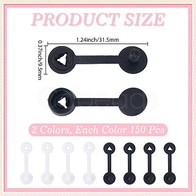 300Pcs 2 Colors Plastic Anti-theft Buckles FIND-CY0001-55A-1