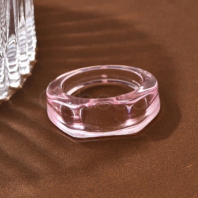Kids Transparent Acrylic Glue on Ring Base RJEW-P154-01A-01-1