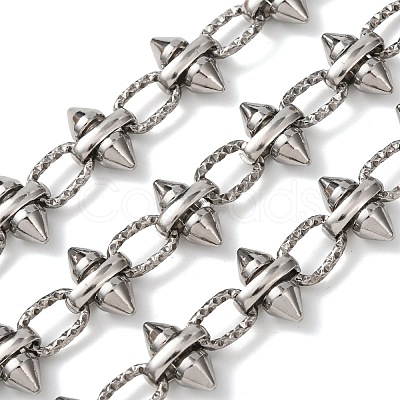 304 Stainless Steel Punk Spike Link Chains CHS-A021-05P-1