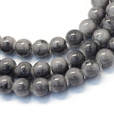 Baking Paint Glass Round Bead Strands DGLA-Q019-8mm-66-1