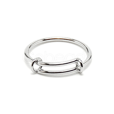 304 Stainless Steel Wire Wrap Expandable Adjustable Ring for Women RJEW-WH0007-01D-P-1