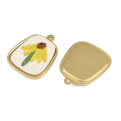 304 Stainless Steel & Embroidered Pendants SA-CBA1ED9-03G-1