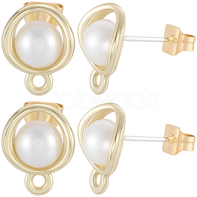 20Pcs Alloy Stud Earring Findings FIND-BBC0004-35-1