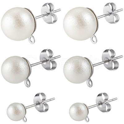 304 Stainless Steel Stud Earring Findings EJEW-SP0001-17C-1