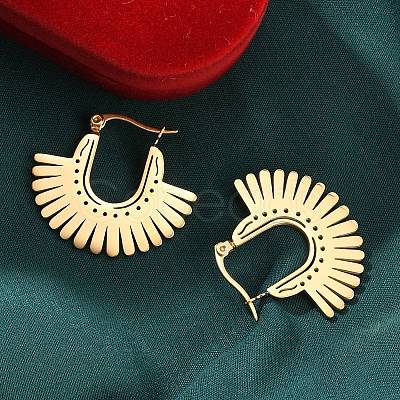 304 Stainless Steel Flower Stud Earrings for Women LS-EJEW-Q009-03A-G-1