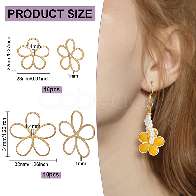 20Pcs 2 Style Brass Filigree Joiners KK-BC0011-66-1