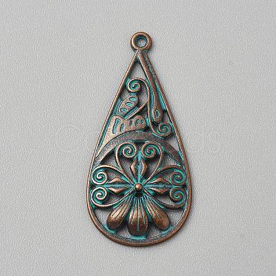Tibetan Styles Alloy Pendants FIND-CJC0024-84E-1