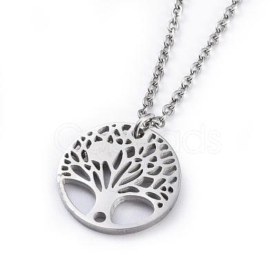 Stainless Steel Pendants Necklaces NJEW-JN02420-1