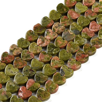 Natural Unakite Beads Strands G-M403-A23-02-1