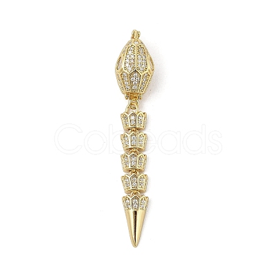 Brass Micro Pave Clear Cubic Zirconia Snap Clasps KK-Z078-37G-1