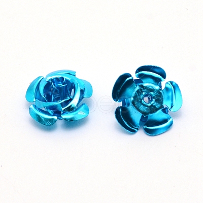 Aluminum Flower Beads FALUM-WH0001-01A-1