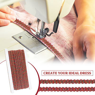 Braided Polyester Lace Trim OCOR-WH0079-23B-1