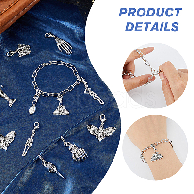 Skull Alloy Replacement Zipper Sliders HJEW-FH00006-1