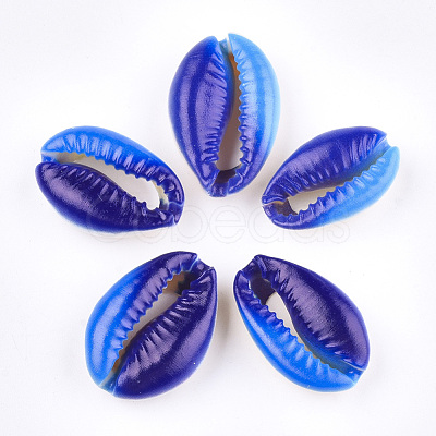 Printed Cowrie Shell Beads SSHEL-T007-14-1