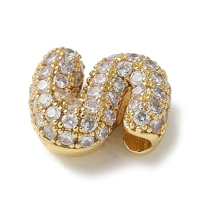 Brass Micro Pave Cubic Zirconia Beads KK-P290-61G-S-1