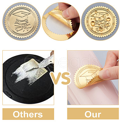 Plastic Self Adhesive Gold Foil Embossed Stickers DIY-WH0211-222-1