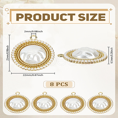 8Pcs Rack Plating Pendants FIND-LP0005-38-1