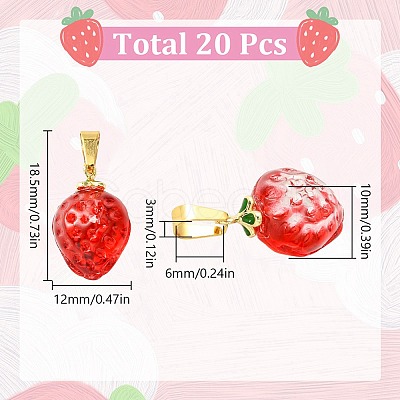 20Pcs Glass Pendants GLAA-SC0002-26-1