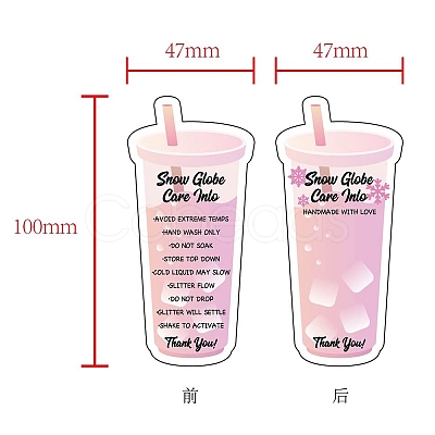 Paper Ice Cup Care Instructions Card AJEW-WH0077-013-1