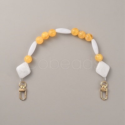 Resin Imitation Gemstone Beaded Bag Handles FIND-WH0033-63LG-06-1