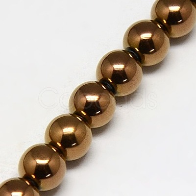 Electroplate Non-magnetic Synthetic Hematite Beads Strands X-G-J169A-3mm-01-1