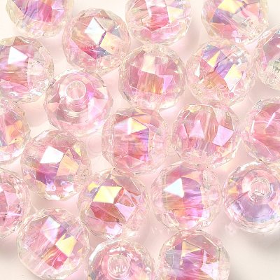 Two Tone UV Plating Rainbow Iridescent Acrylic Beads TACR-D010-06B-1