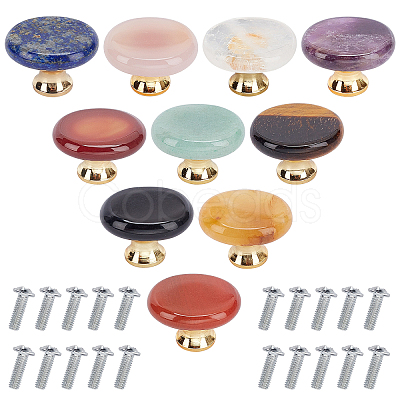 9 style 9 sets Natural Gemstone Drawer Knobs FIND-GF0001-50-1