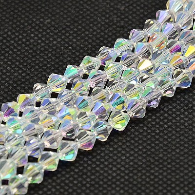 Imitate Austrian Crystal Electroplate Bicone Glass Bead Strands X-GLAA-F029-5x5mm-A01-1