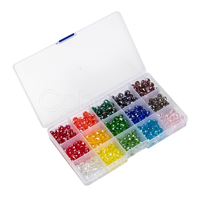 15 Colors Electroplate Glass Beads EGLA-X0006-02B-8mm-1