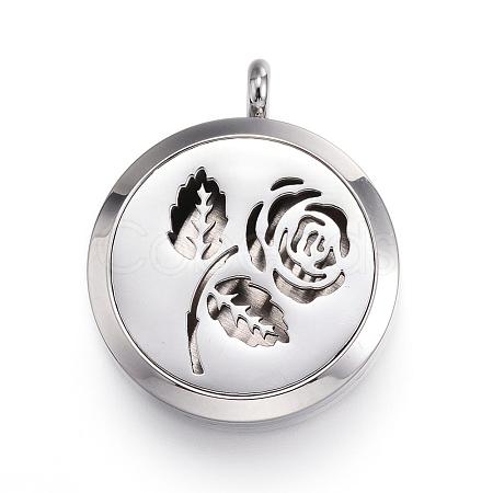 316 Surgical Stainless Steel Diffuser Locket Pendants STAS-H342-55P-1